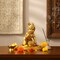 Brass Krishna Laddoo Gopal Kanha Bal Gopal Thakur Ji Makhan Chor Statue Idol Murti Sculpture Figurine for Home Temple Decor - Decorative Showpiece Janmashtami Housewarming Gift (3.5 Inches)
